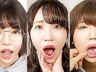Mouth Gazing - Japanese Schoolgirl Mouth Fetish Connected with Yui Kawagoe, Anri Namiki And Yuna Mitake